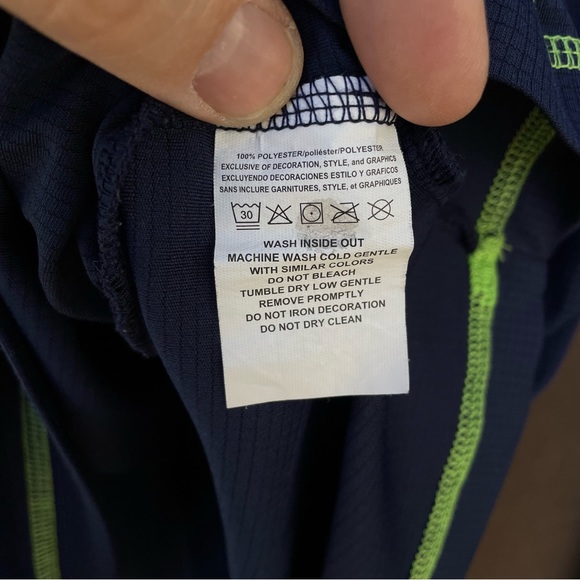 NFL Team Apparel Seattle Seahawks Navy/Action Green Logo Polo XL - Picture 9 of 11